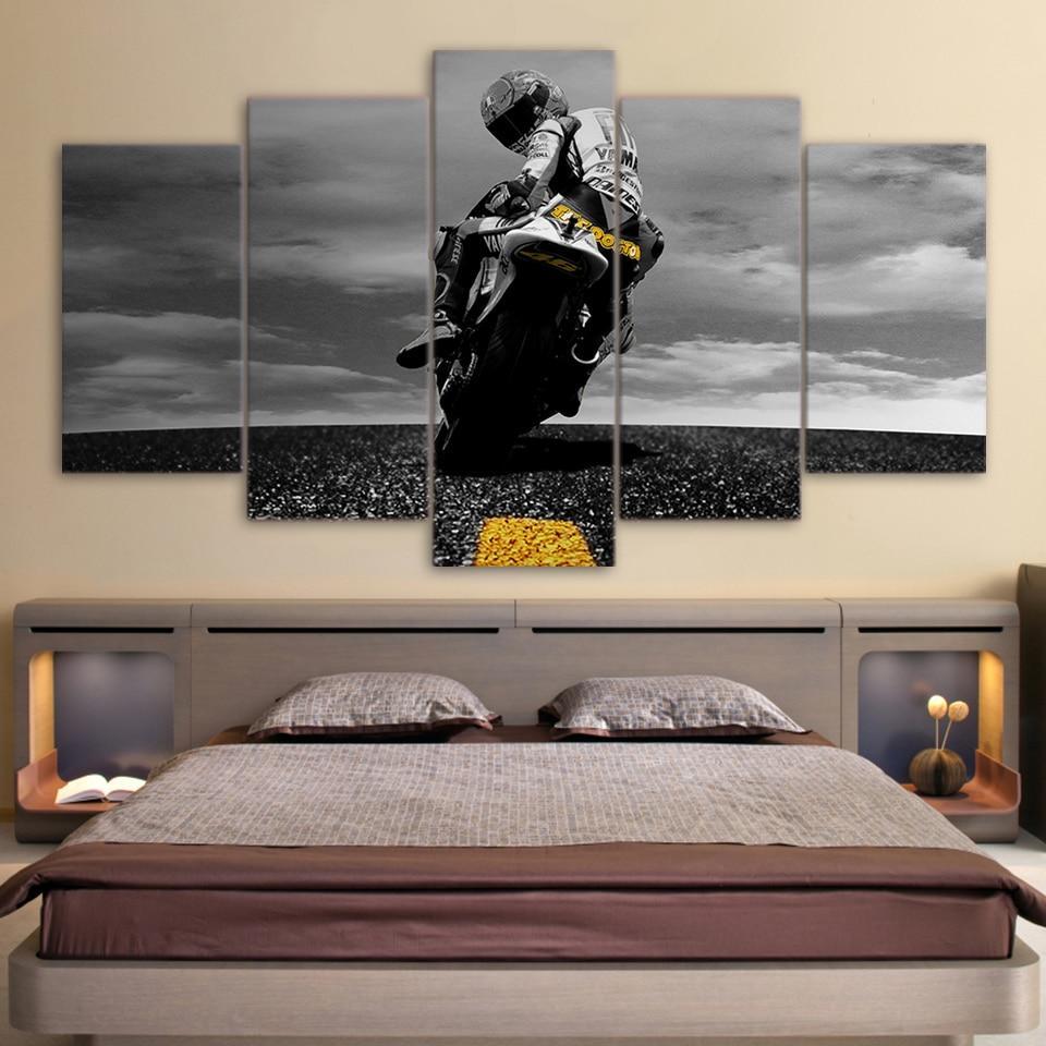 Motorcycle Lovers Canvas-size 1-Not Framed-Gray-Cool Tees & Things