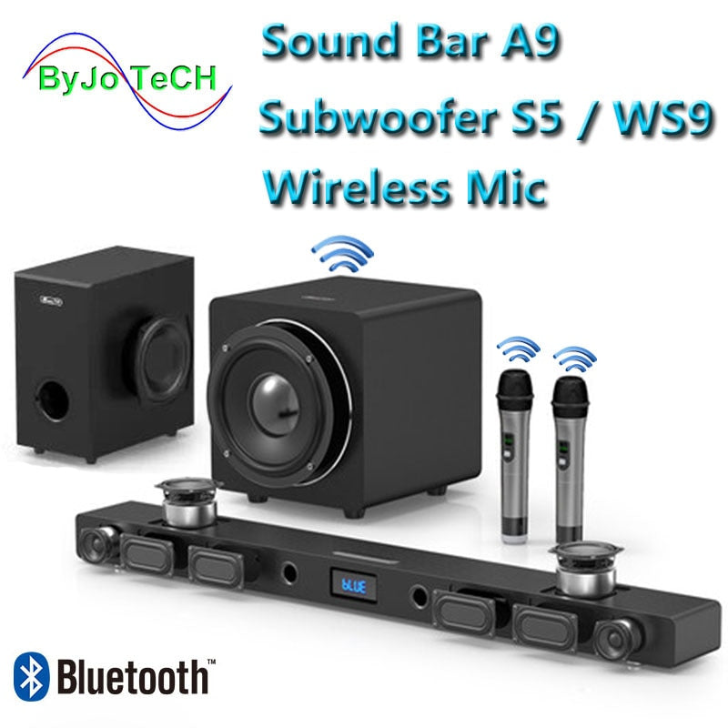 Home Theater Sound: JY AUDIO A9 Bluetooth Soundbar 5.1. Surround Sound