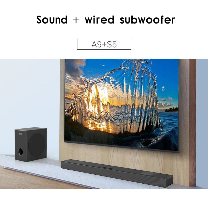 Home Theater Sound: JY AUDIO A9 Bluetooth Soundbar 5.1. Surround Sound