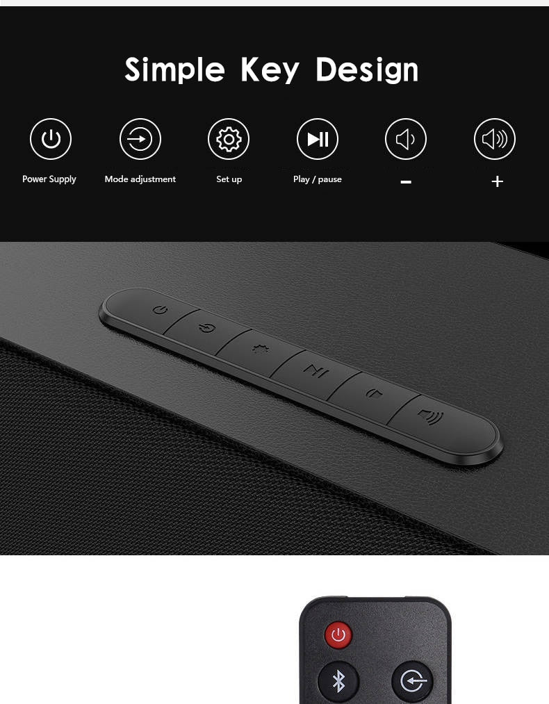 Home Theater Sound: JY AUDIO A9 Bluetooth Soundbar 5.1. Surround Sound