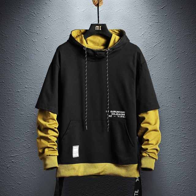 Mens Casual Streetwear Pullover Hoodie Sweatshirt