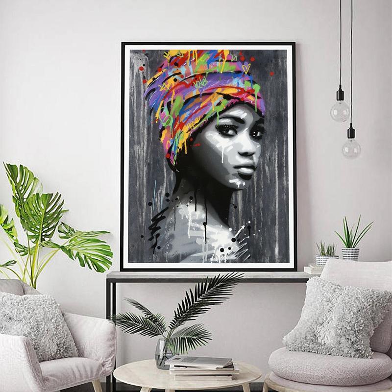 Stunning Ethnic Canvas Print. Beautiful Black Art Canvas-42x60 cm No Frame-PH263-Cool Tees & Things