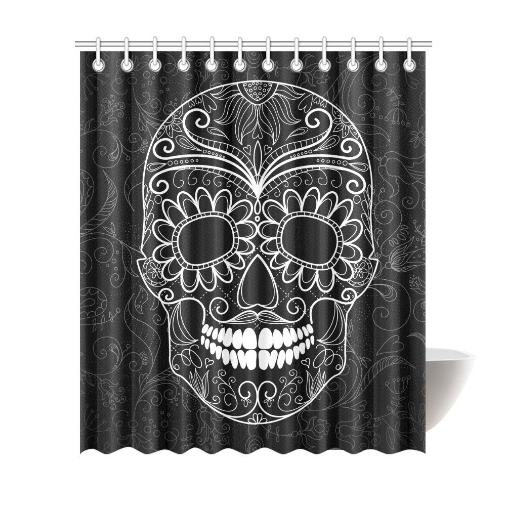 Sugar Skull Shower Curtain - Cool Tees and Things