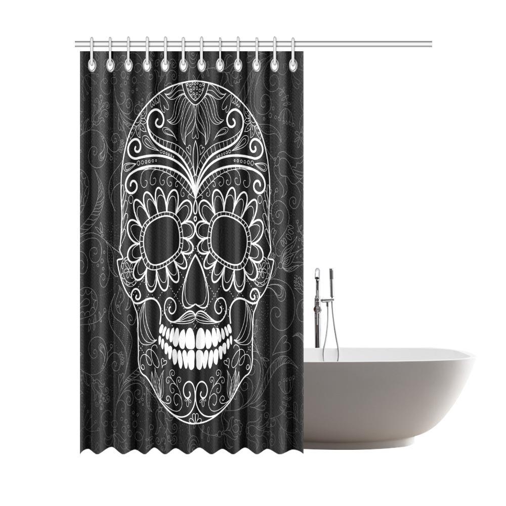 Sugar Skull Shower Curtain - Cool Tees and Things