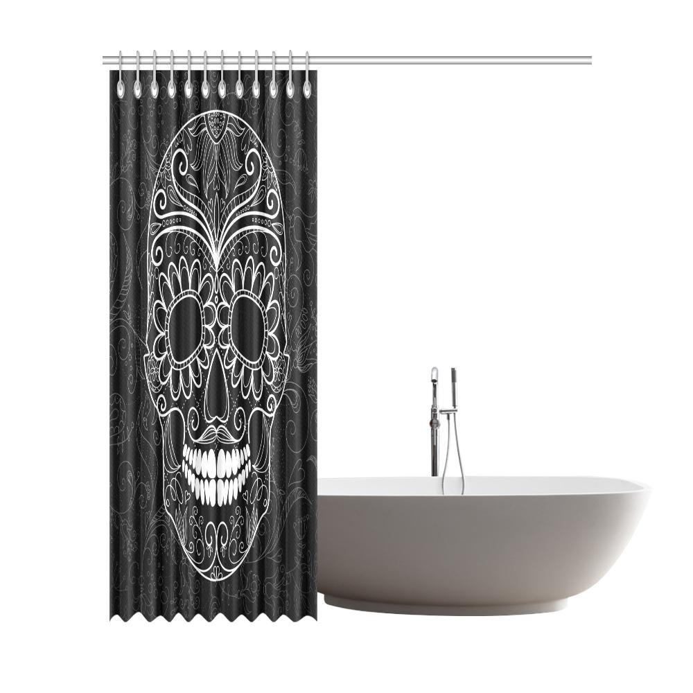 Sugar Skull Shower Curtain - Cool Tees and Things