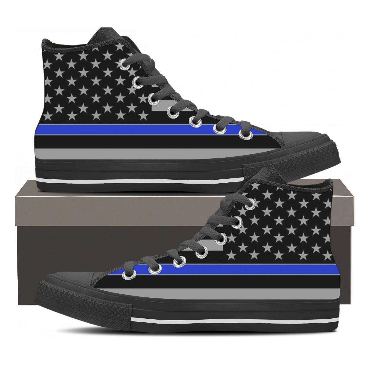 Thin Blue Line High Tops - Cool Tees and Things