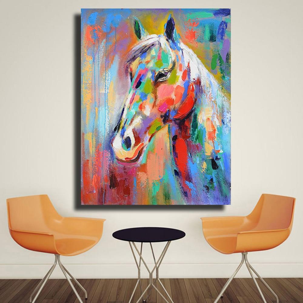 Vibrant Horse Canvas Print-12X16-Blue-Not Framed-Cool Tees & Things