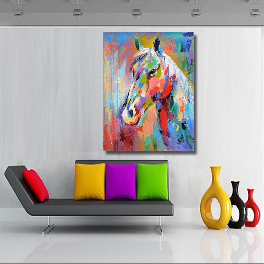 Vibrant Horse Canvas Print-12X16-Blue-Not Framed-Cool Tees & Things